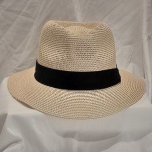 FURTALK Panama Hat Fedora Style Straw Beach Hat UV Sun Hats Women Men Wide Brim